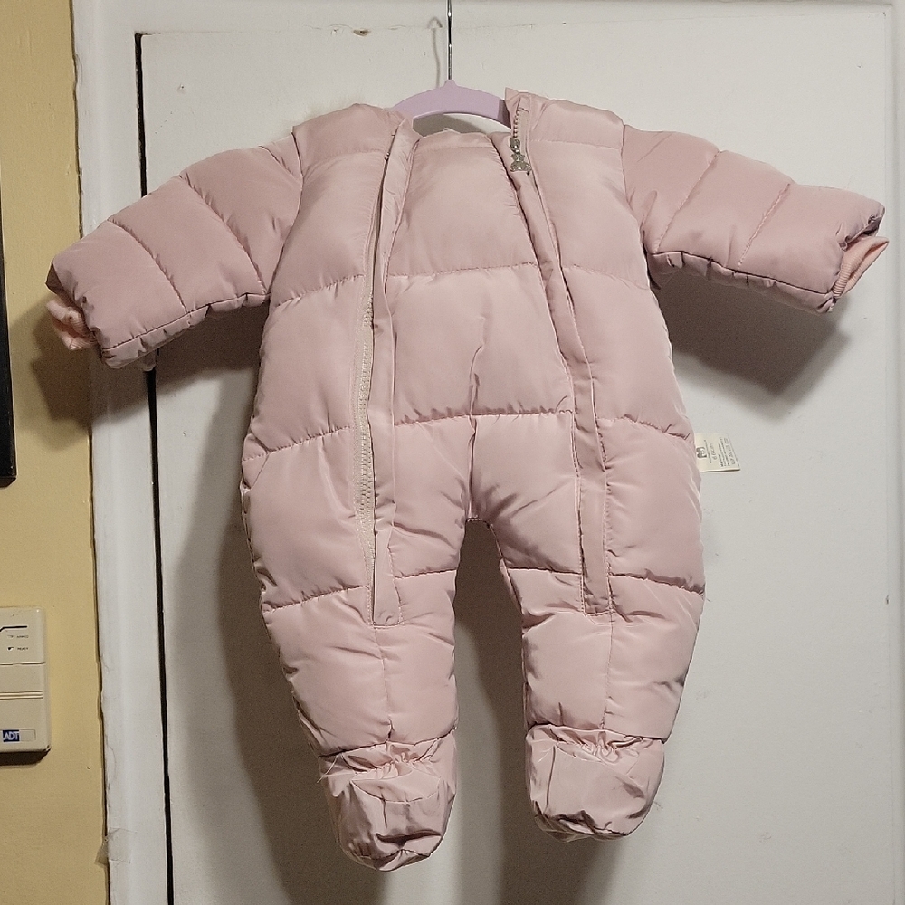 Murmurbear Cozy Pink Kids One Piece Snowsuit 66CM Converts To XS